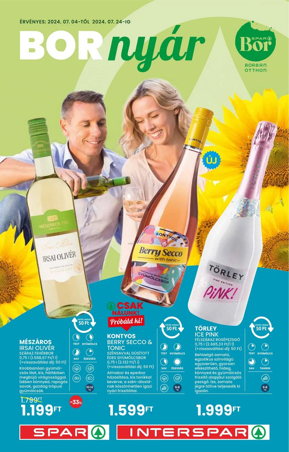 Spar akciós újság Nyari Borkatalogus 07.04–07.24