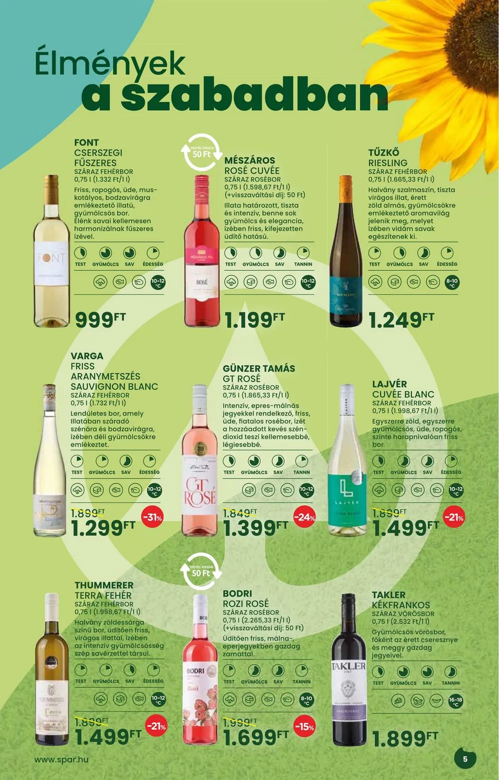 Spar akciós újság Nyari Borkatalogus 07.04–07.24 – 5. oldal