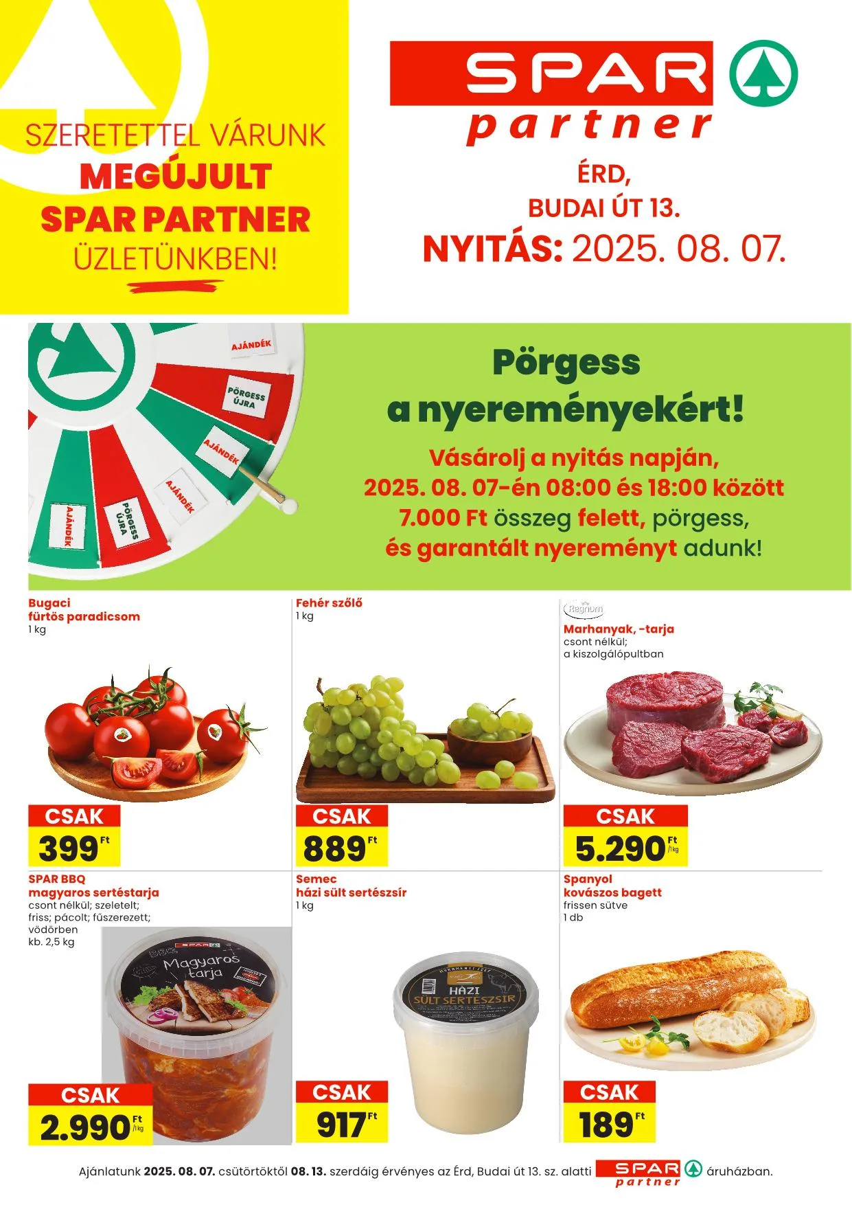 Spar akciós újság Partner Erd megujulas 08.07–08.13