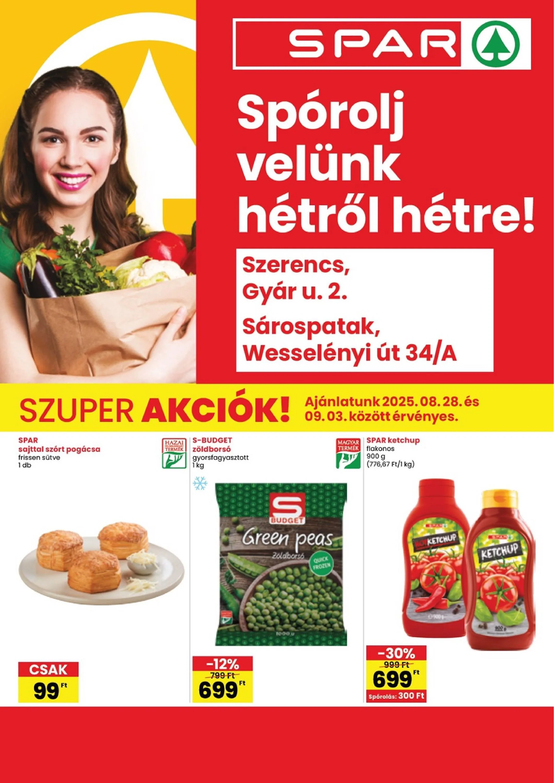Spar akciós újság Szerencs sarospatak 08.27–09.03
