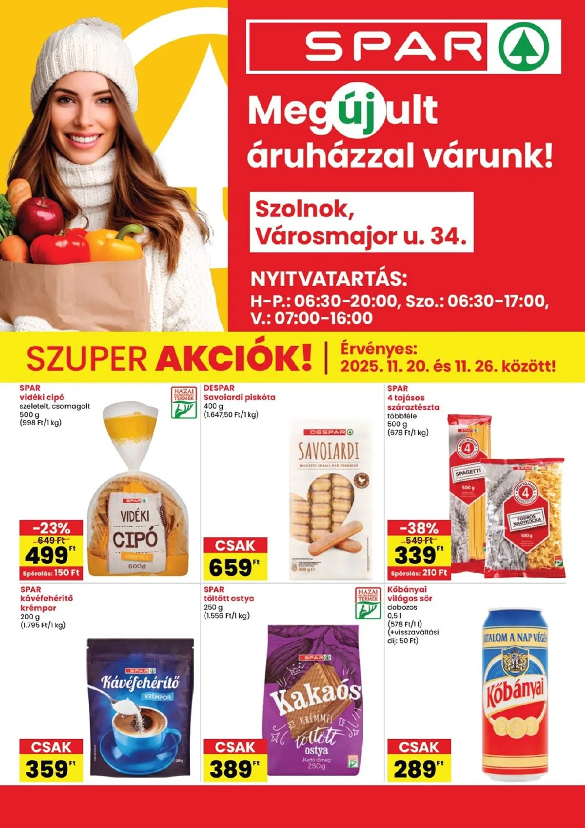 Spar akciós újság Szolnok megujulas 11.20–11.26