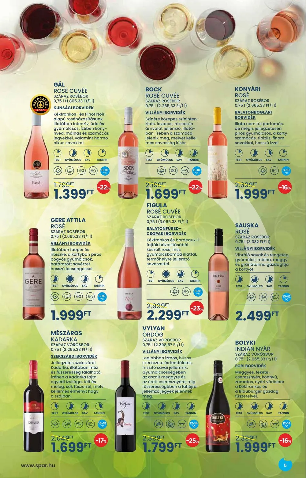 Spar akciós újság Tavaszi borkatalogus 05.02–05.29 – 5. oldal