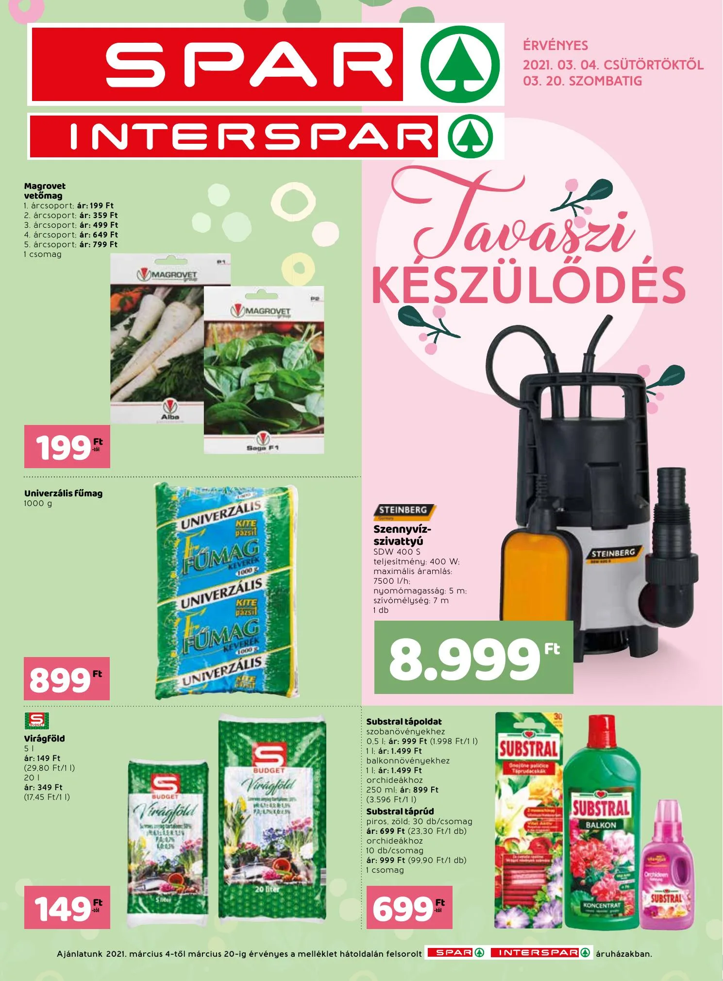 Spar akciós újság Tavaszi katalógus 03.04–03.20
