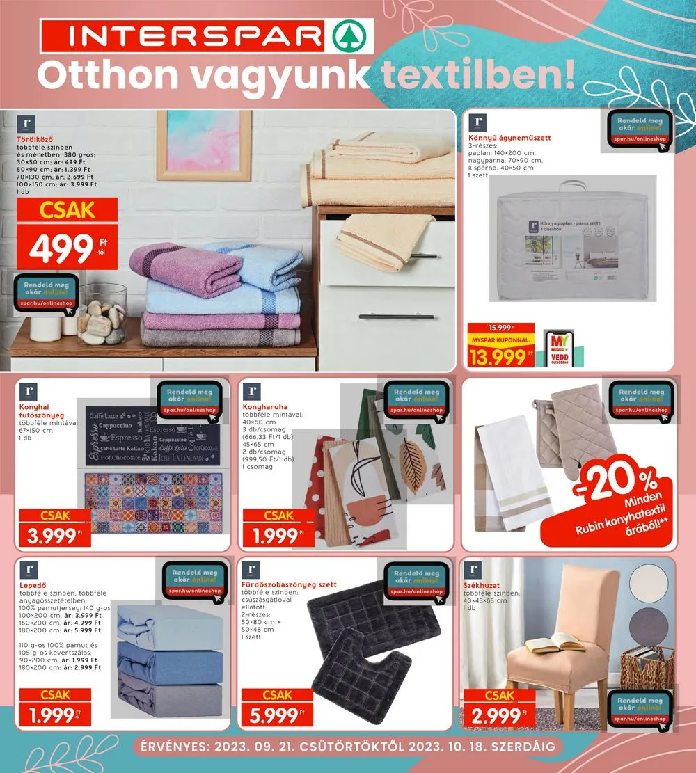 Spar akciós újság Textil 09.21–10.18