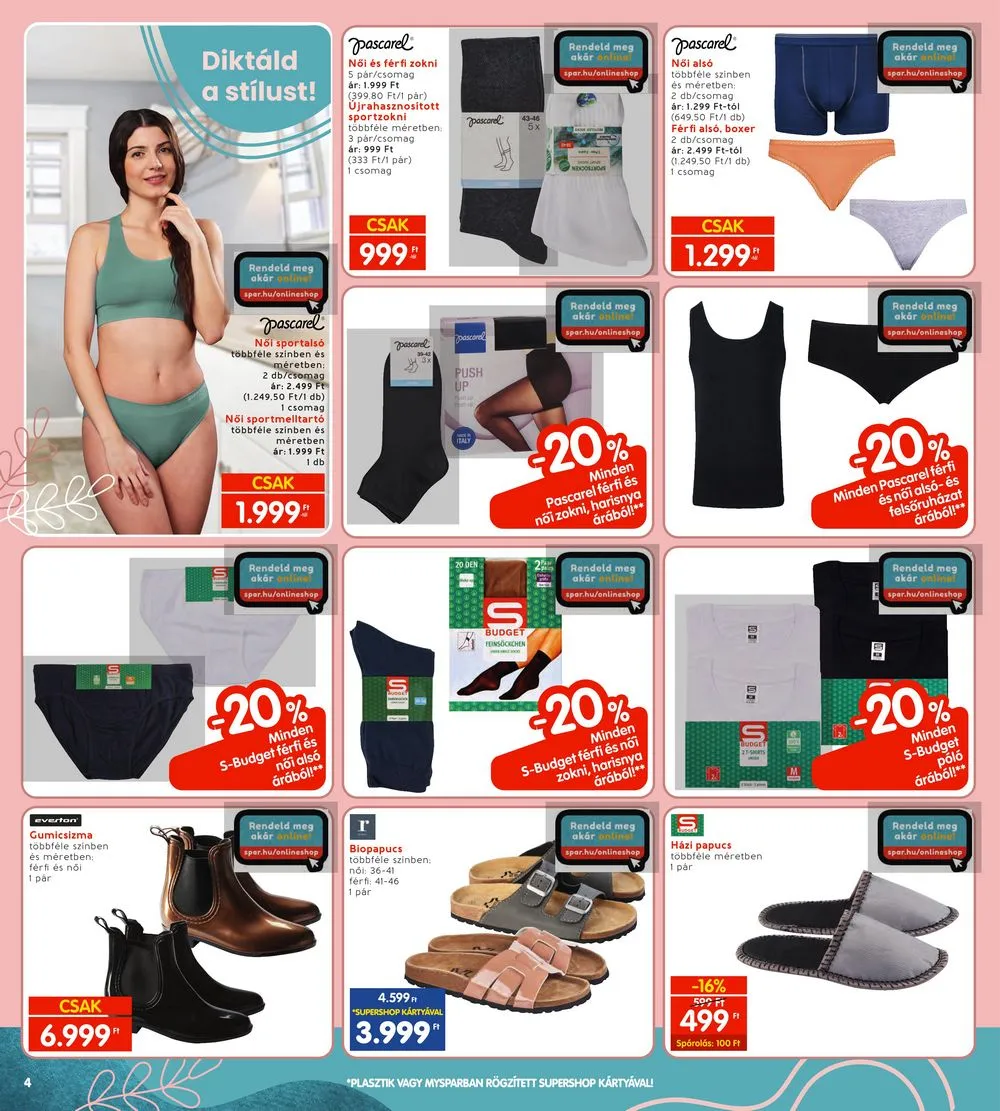 Spar akciós újság Textil 09.21–10.18 – 4. oldal