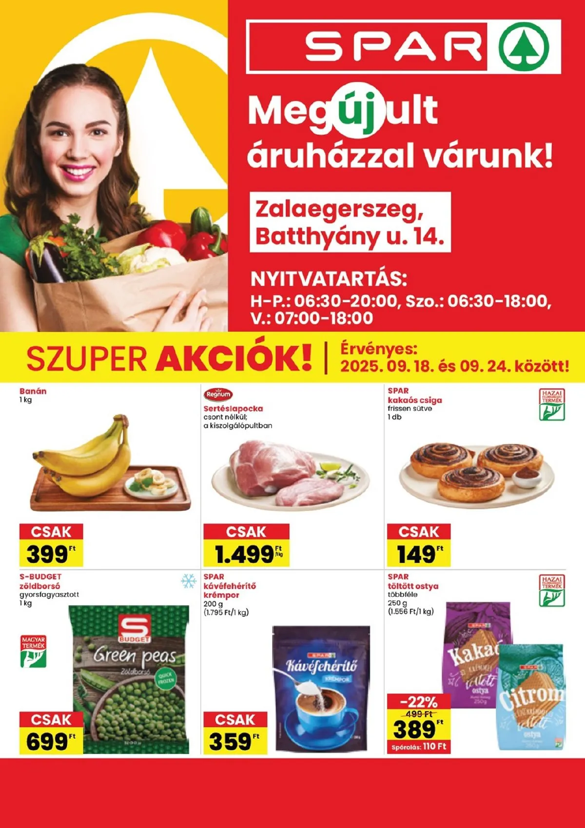 Spar akciós újság Zalaegerszeg megujulas 09.18–09.18