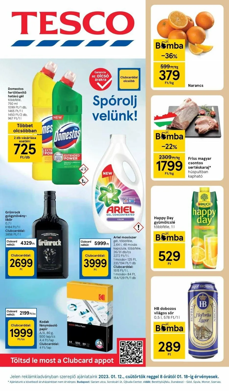 Tesco akciós újság 01.12–01.18