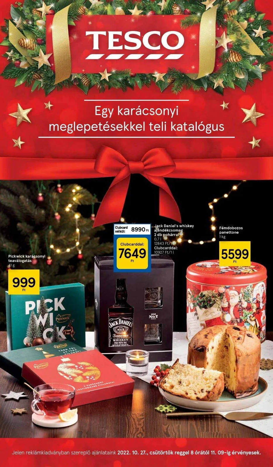 Tesco akciós újság Ajandek katalógus 10.27–11.09