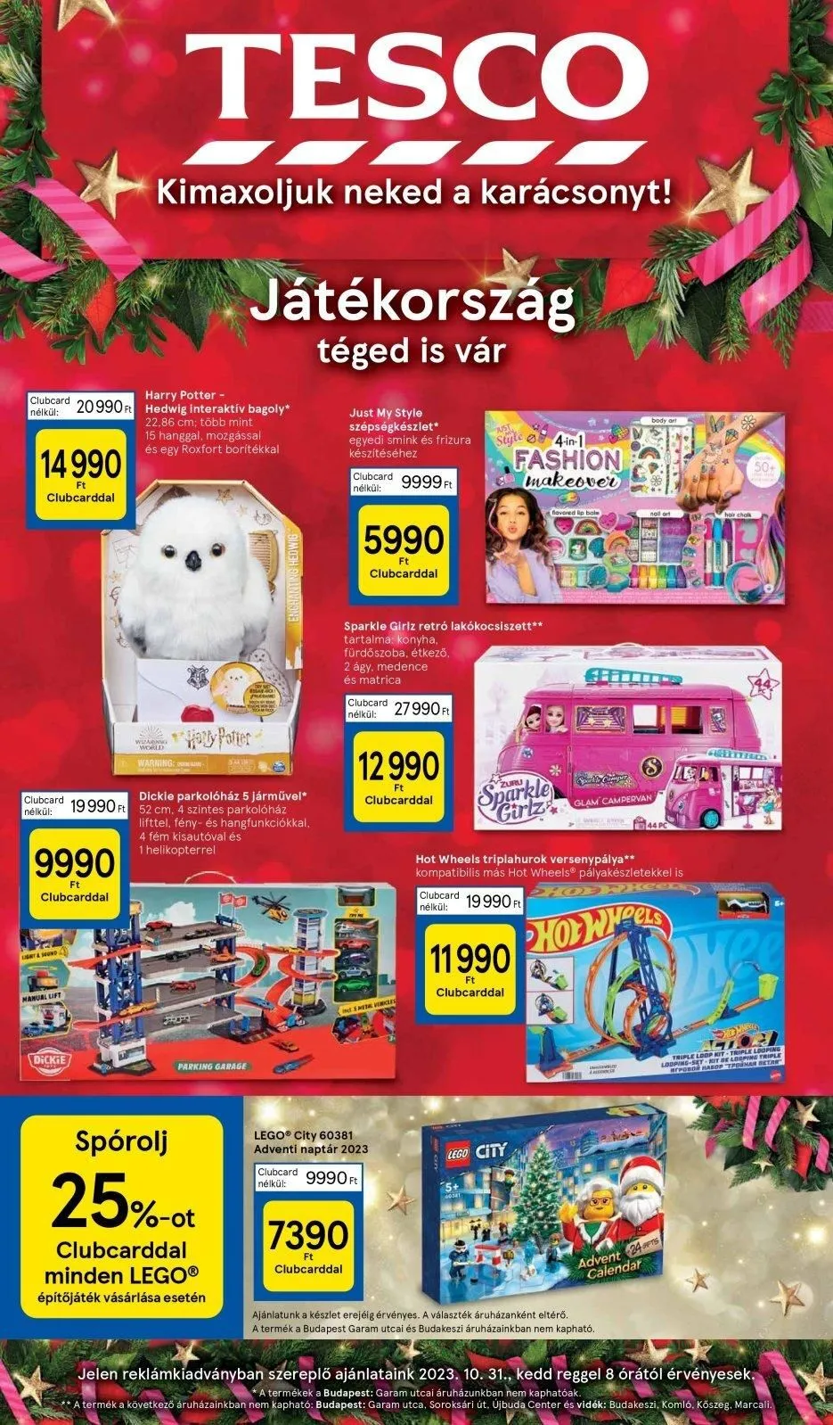 Tesco akciós újság Hipermarket játékok 10.31–11.21