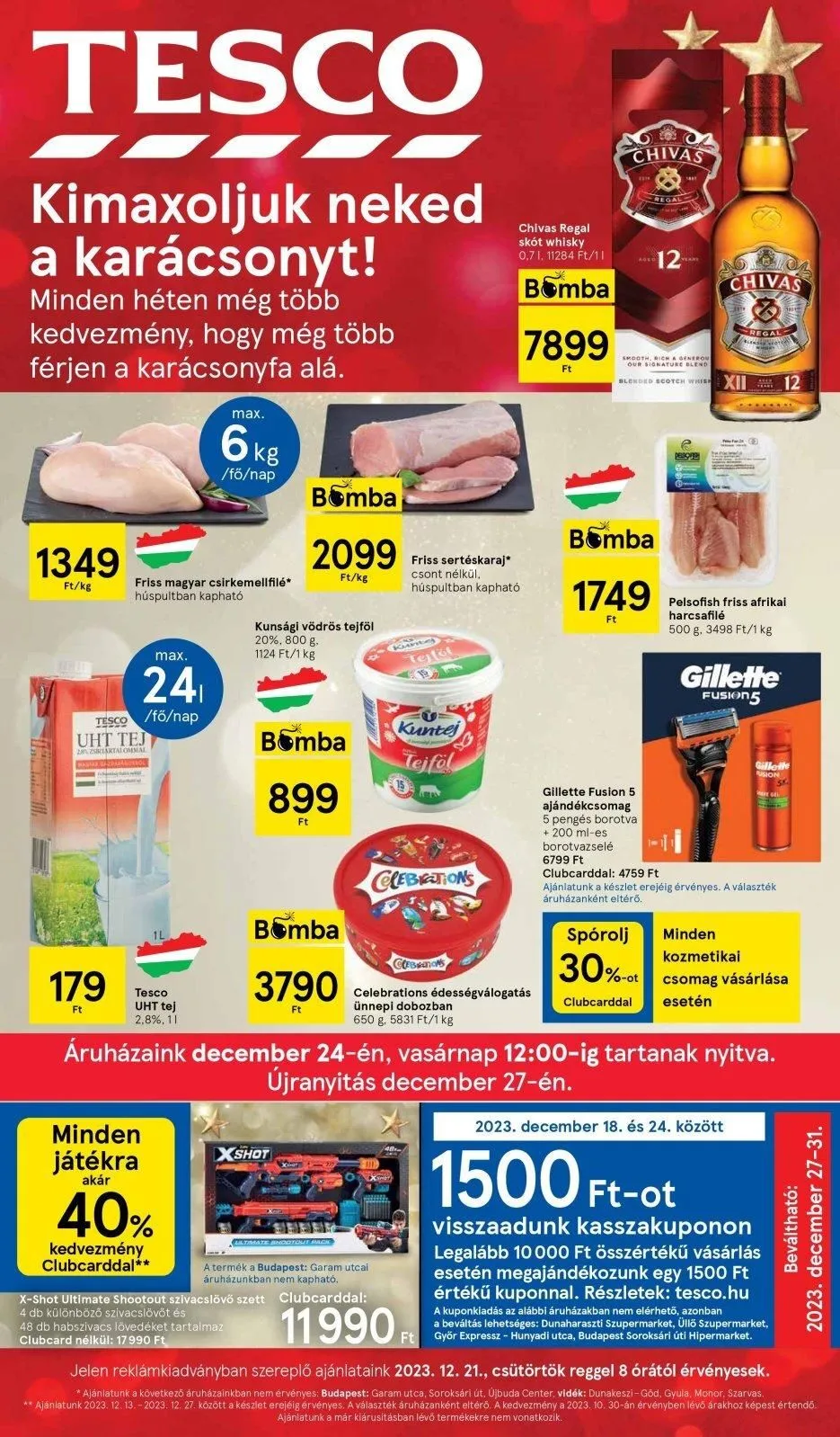 Tesco akciós újság Hipermarket 12.21–12.27