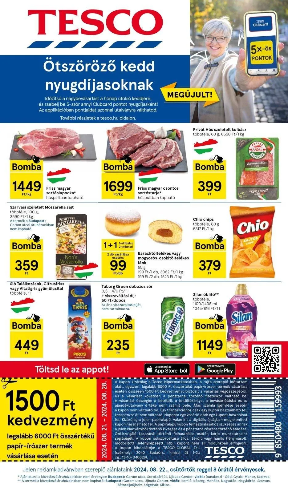 Tesco akciós újság Hipermarket 08.22–08.28