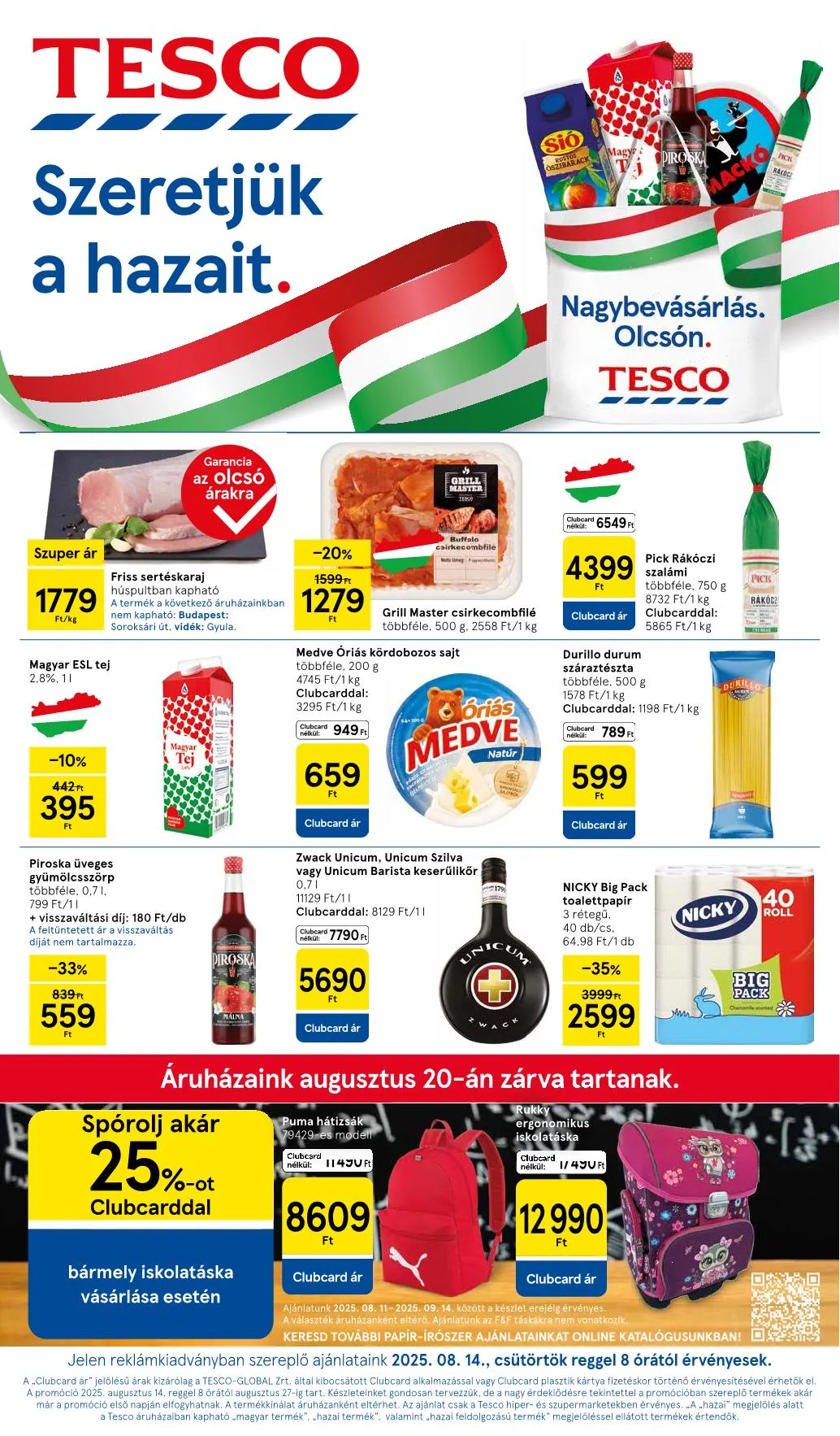 Tesco akciós újság Hipermarket 08.14–08.19