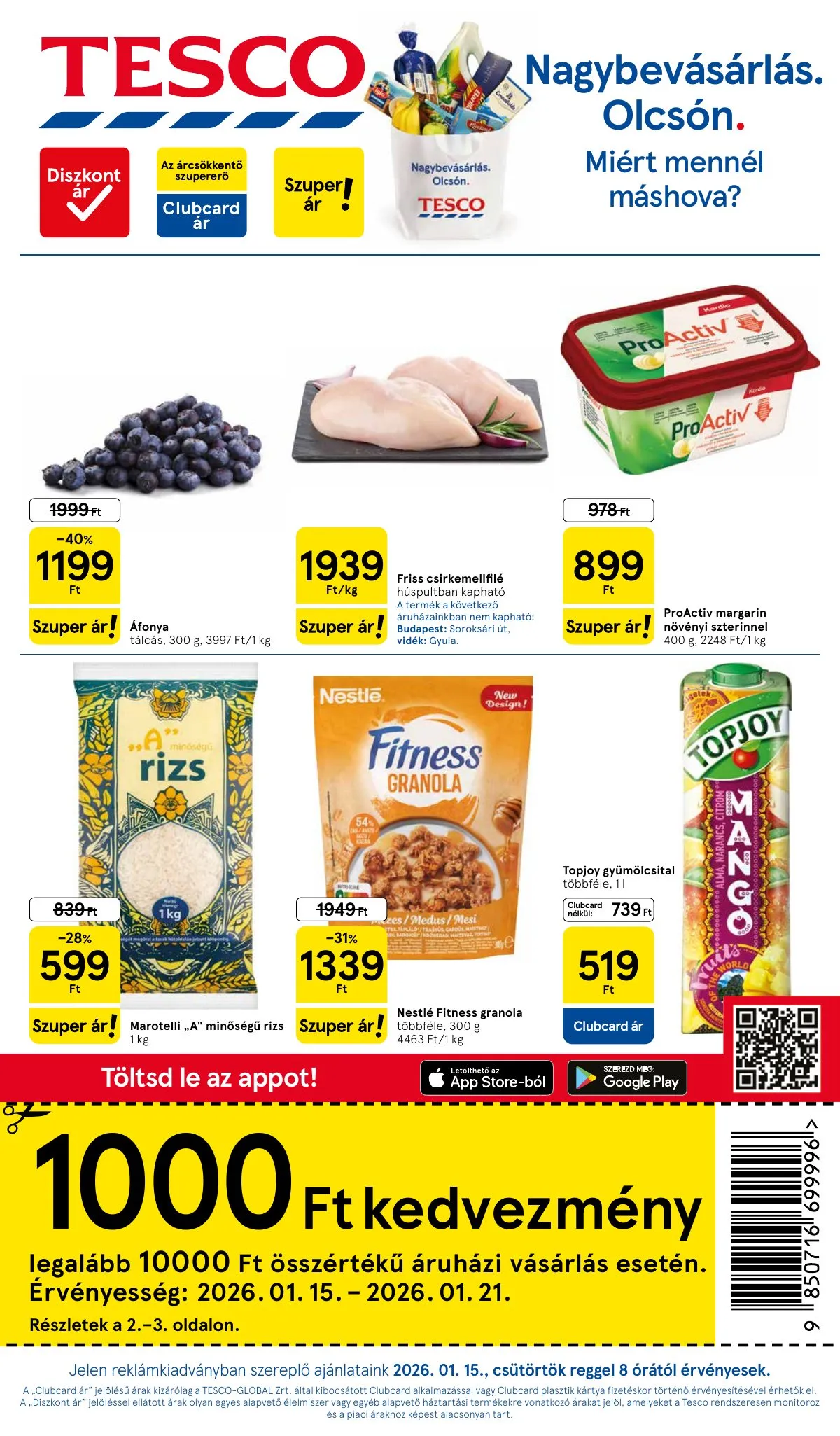 Tesco akciós újság Hipermarket 01.15–01.21