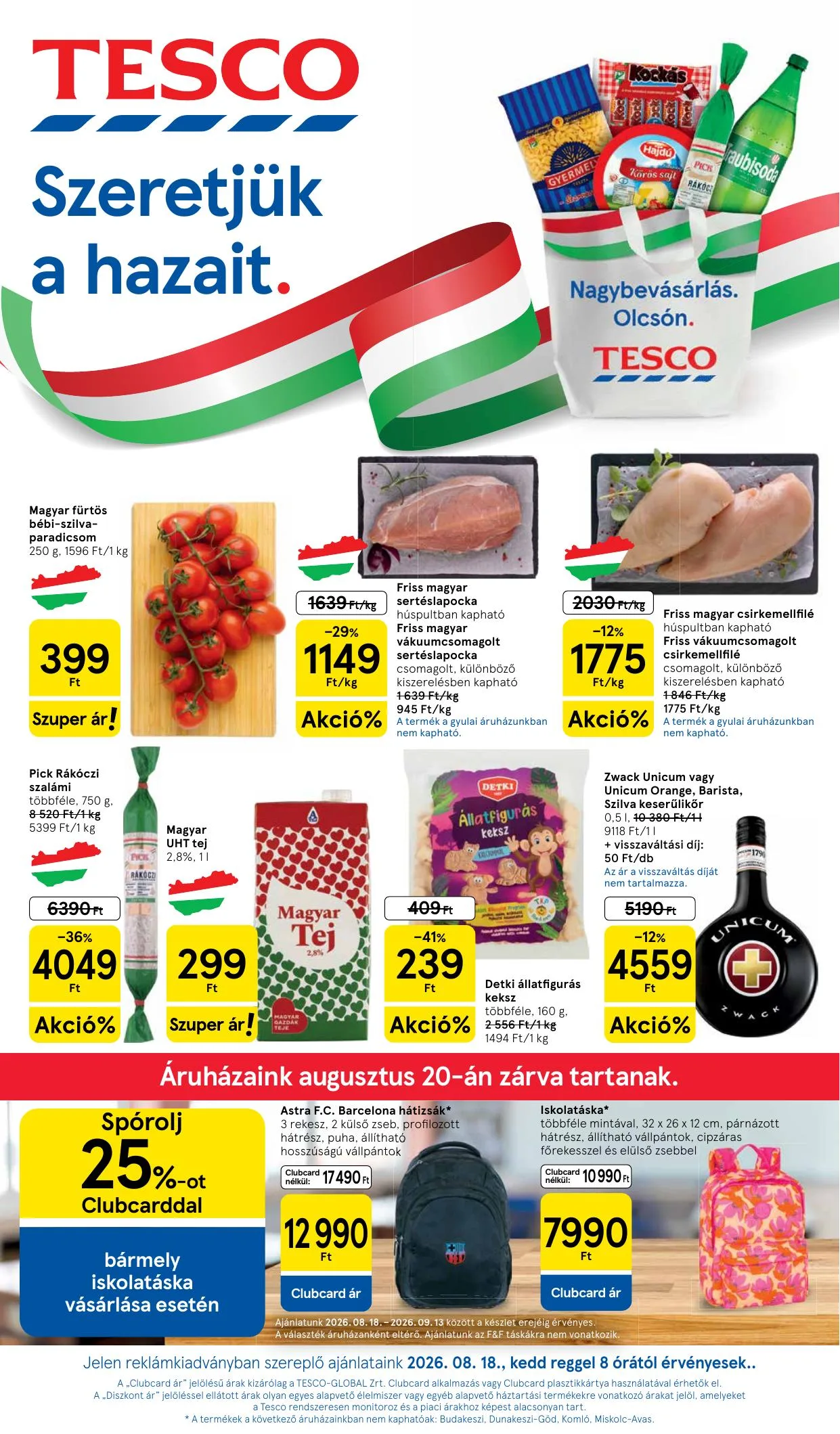 Tesco akciós újság Hipermarket 08.18–08.26