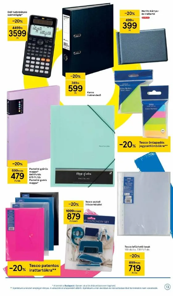 Tesco akciós újság Iskolakezdés katalógus 08.17–09.12 – 13. oldal
