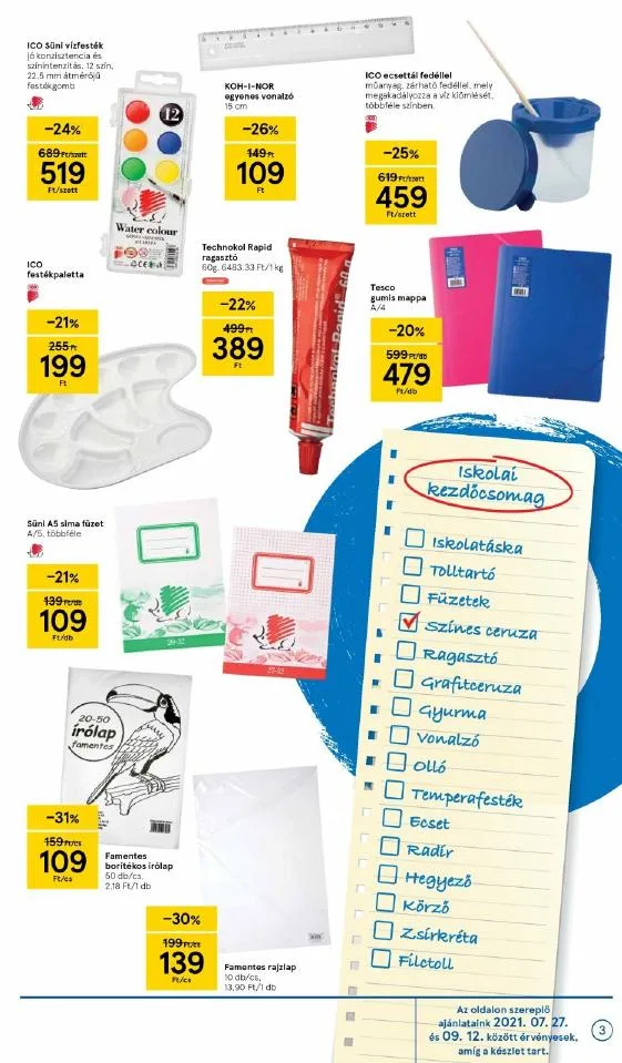Tesco akciós újság Iskolakezdés katalógus 08.17–09.12 – 3. oldal
