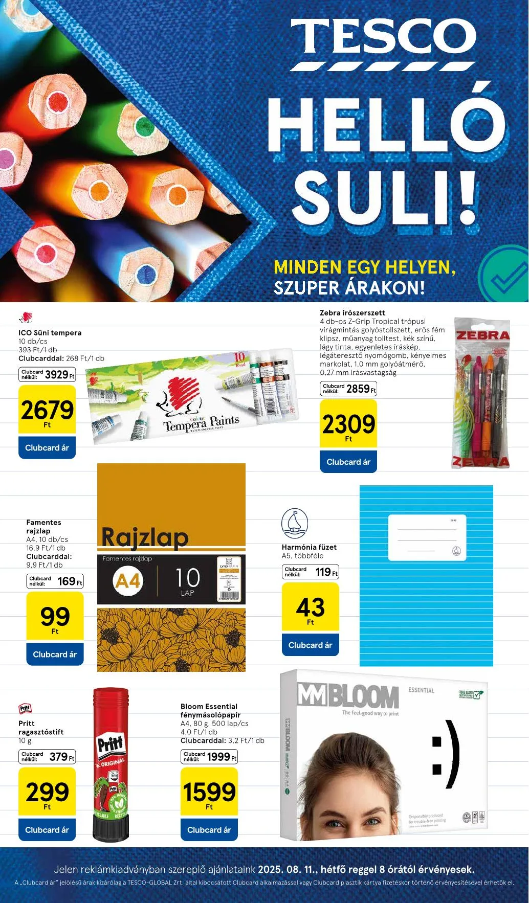 Tesco akciós újság Iskolakezdés katalógus 08.11–08.11