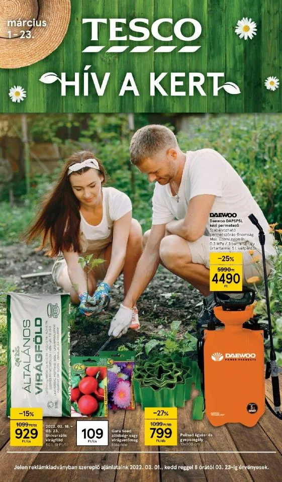 Tesco akciós újság Kert 03.01–03.23
