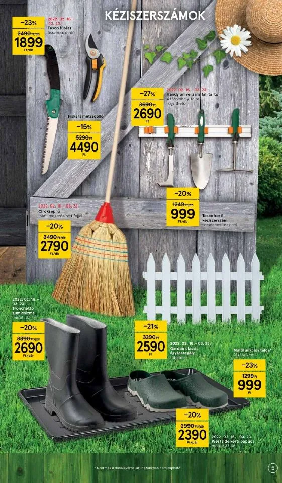 Tesco akciós újság Kert 03.01–03.23 – 5. oldal