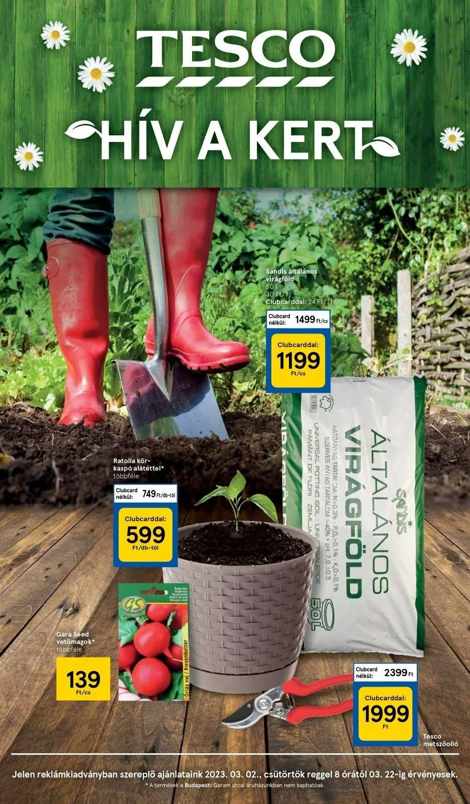 Tesco akciós újság Kert 03.02–03.22