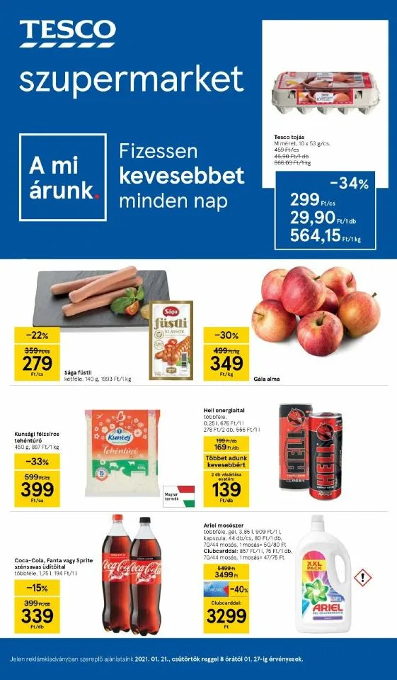 Tesco akciós újság Szupermarket 01.21–01.27