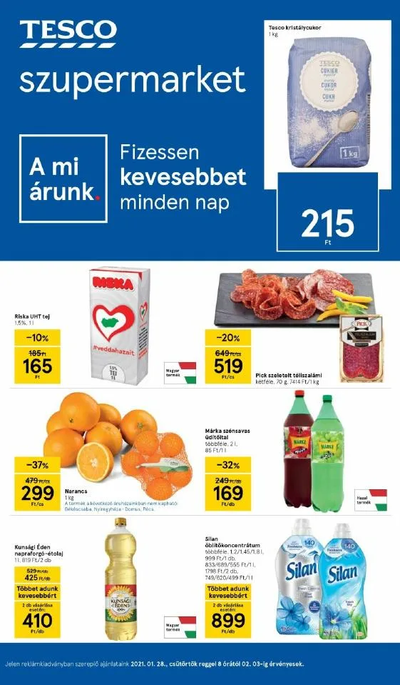 Tesco akciós újság Szupermarket 01.28–02.03