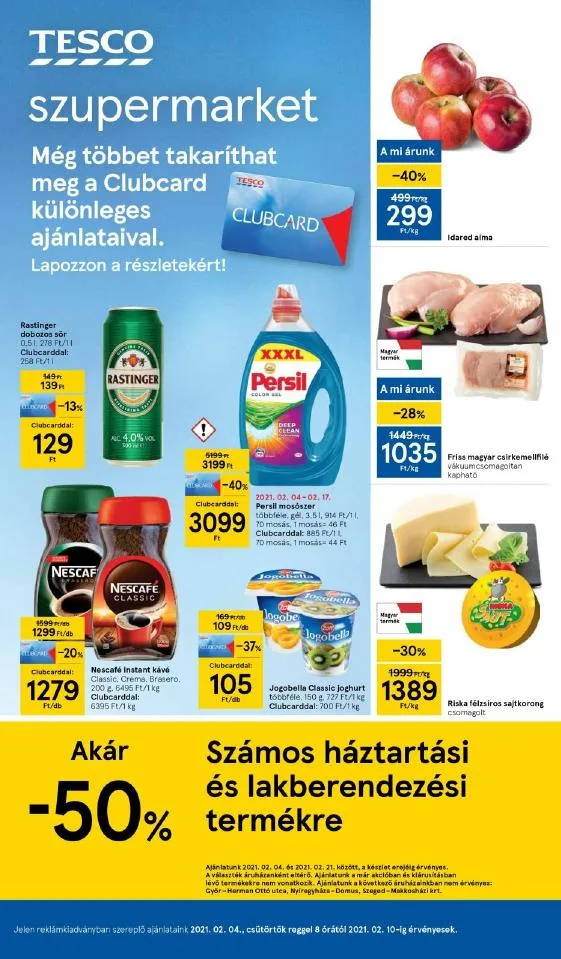 Tesco akciós újság Szupermarket 02.04–02.10