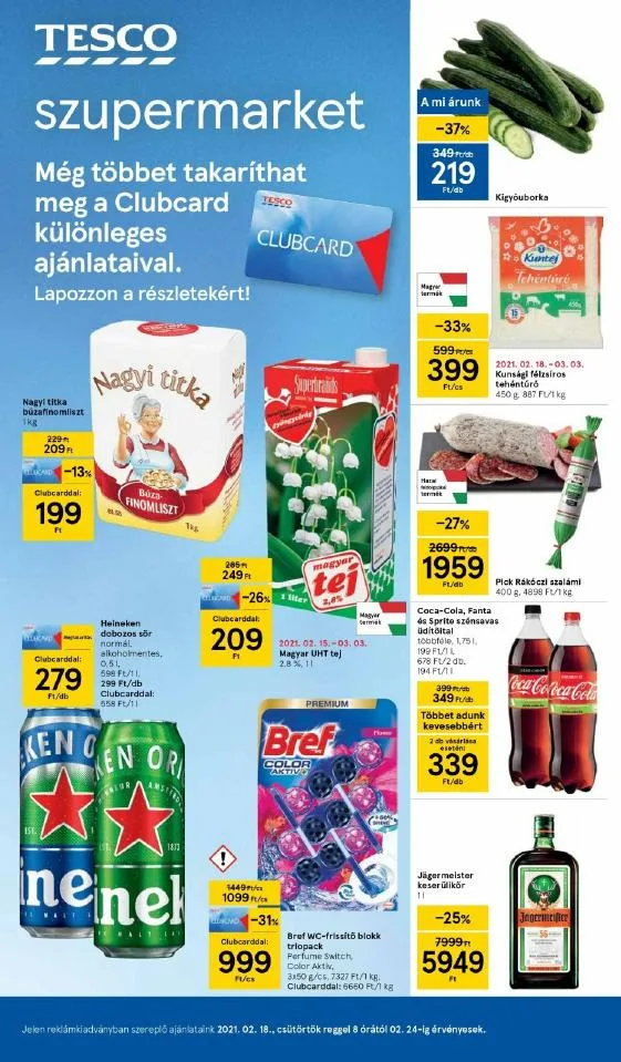 Tesco akciós újság Szupermarket 02.18–02.24