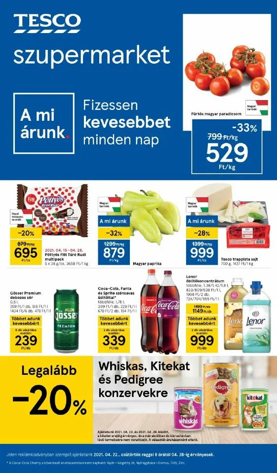 Tesco akciós újság Szupermarket 04.22–04.28