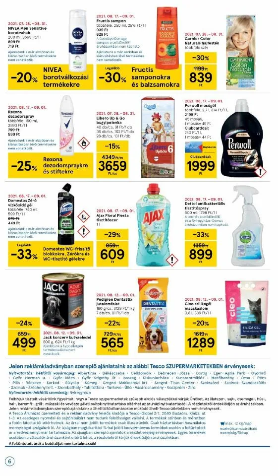 Tesco akciós újság Szupermarket 08.18–08.25 – 6. oldal