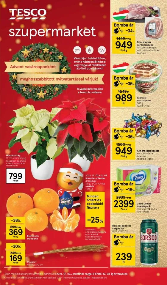Tesco akciós újság Szupermarket 12.02–12.08
