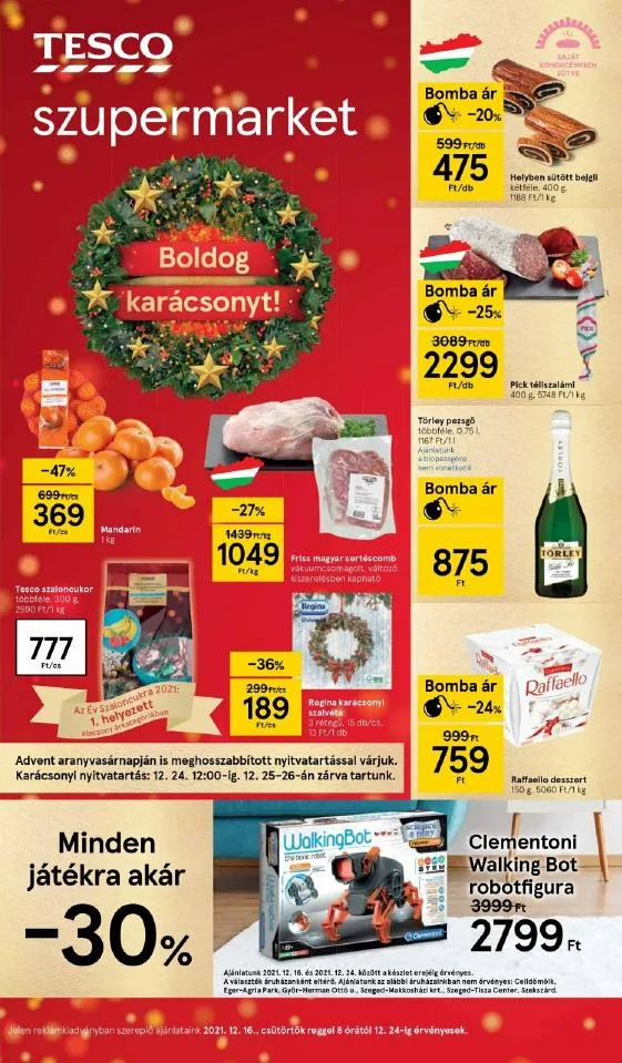 Tesco akciós újság Szupermarket 12.16–12.24
