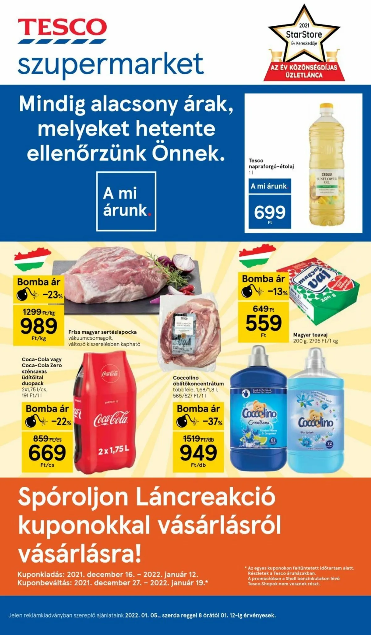 Tesco akciós újság Szupermarket 01.05–01.05