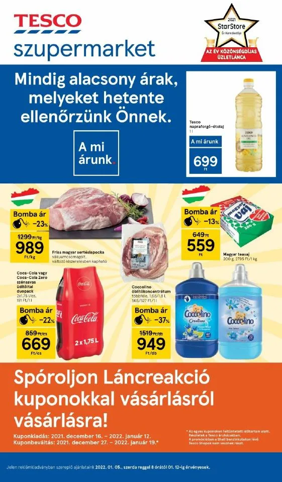 Tesco akciós újság Szupermarket 01.05–01.12