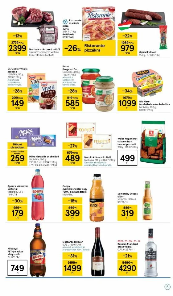 Tesco akciós újság Szupermarket 01.05–01.12 – 5. oldal