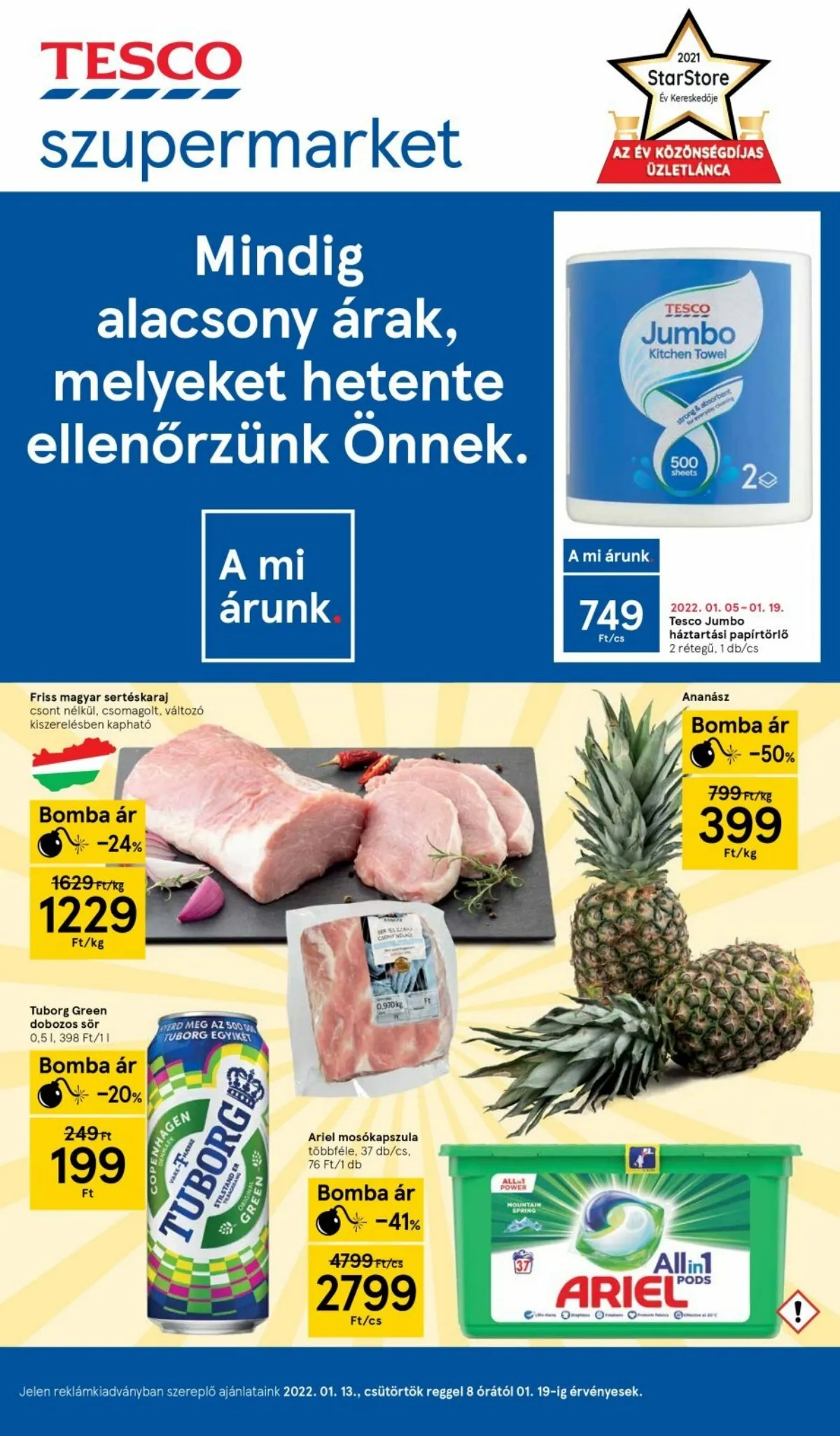 Tesco akciós újság Szupermarket 01.13–01.13