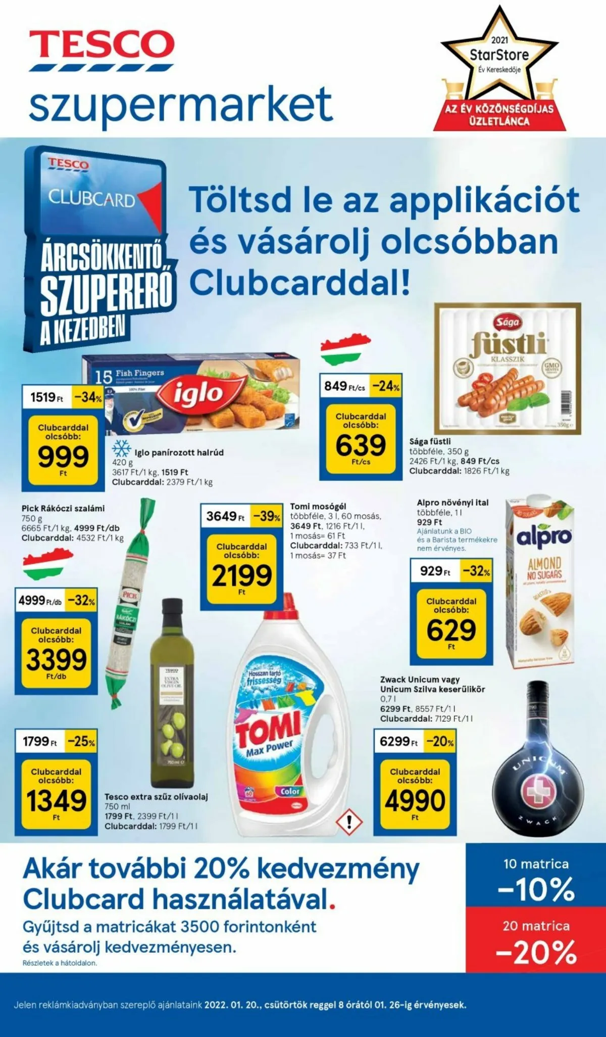 Tesco akciós újság Szupermarket 01.20–01.20