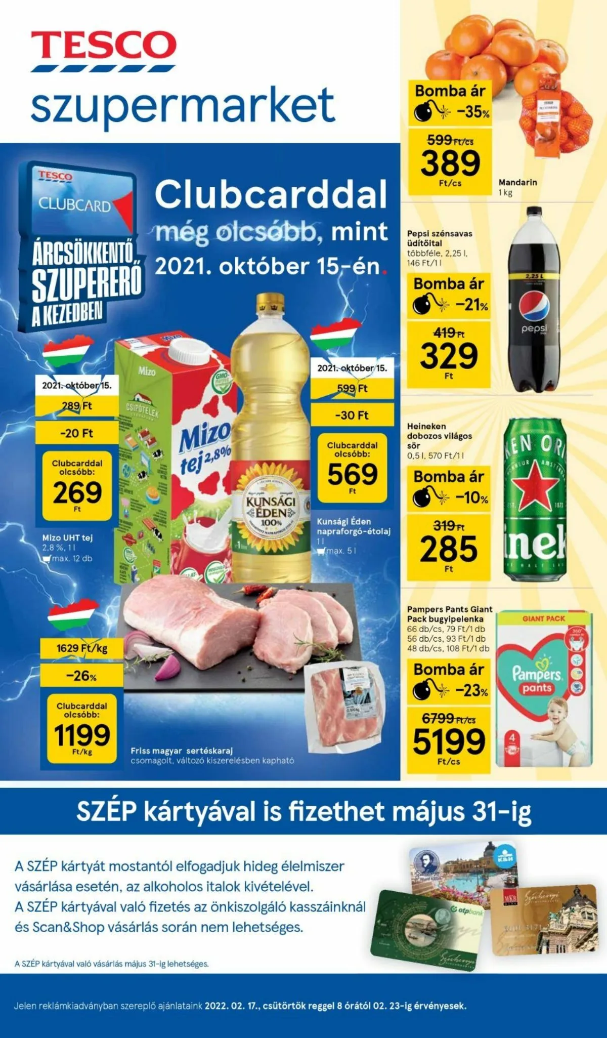 Tesco akciós újság Szupermarket 02.17–02.23