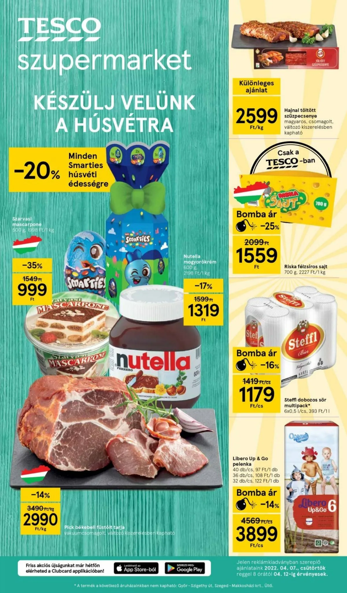 Tesco akciós újság Szupermarket 04.07–04.12
