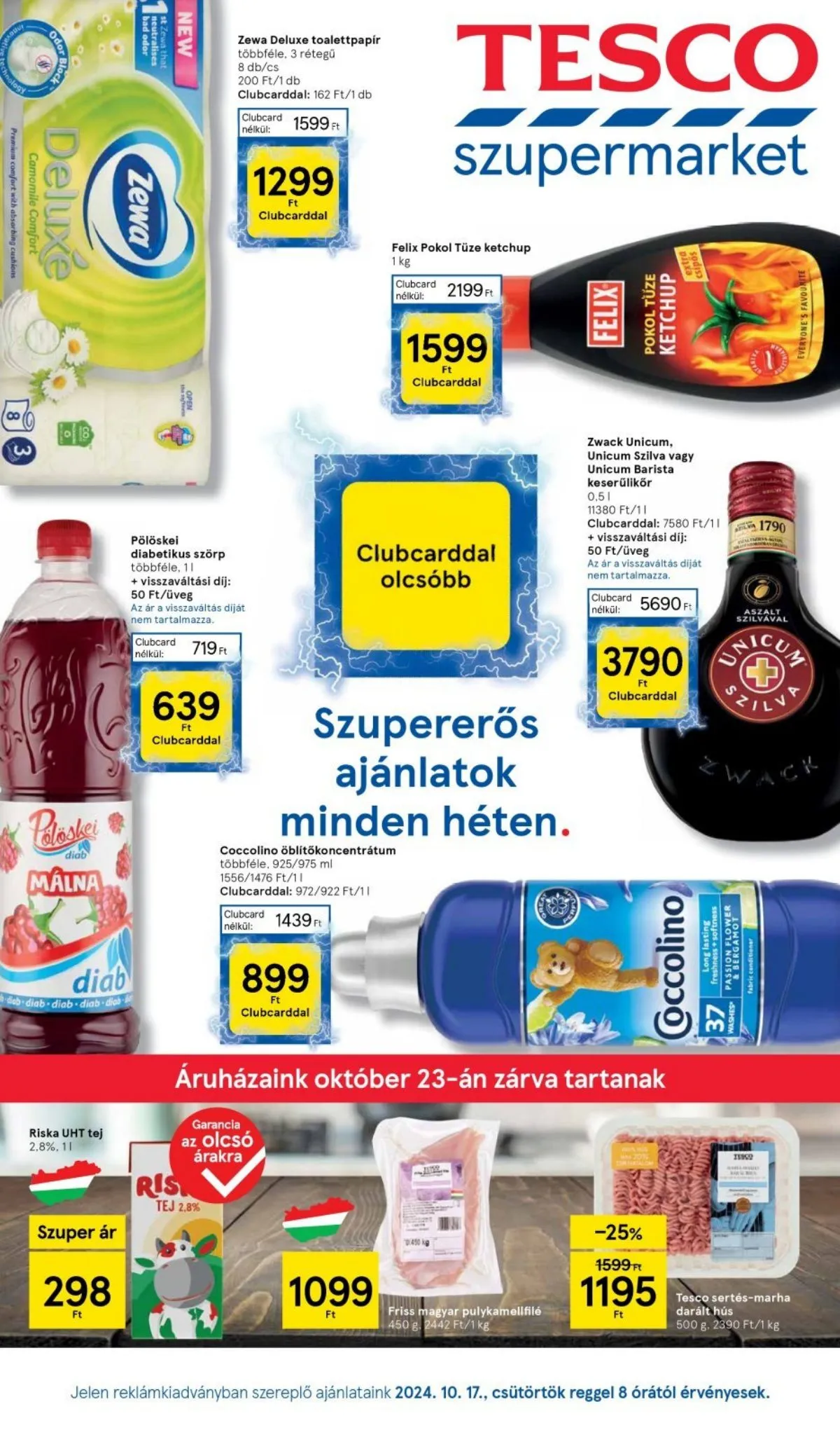 Tesco akciós újság Szupermarket 10.17–10.23