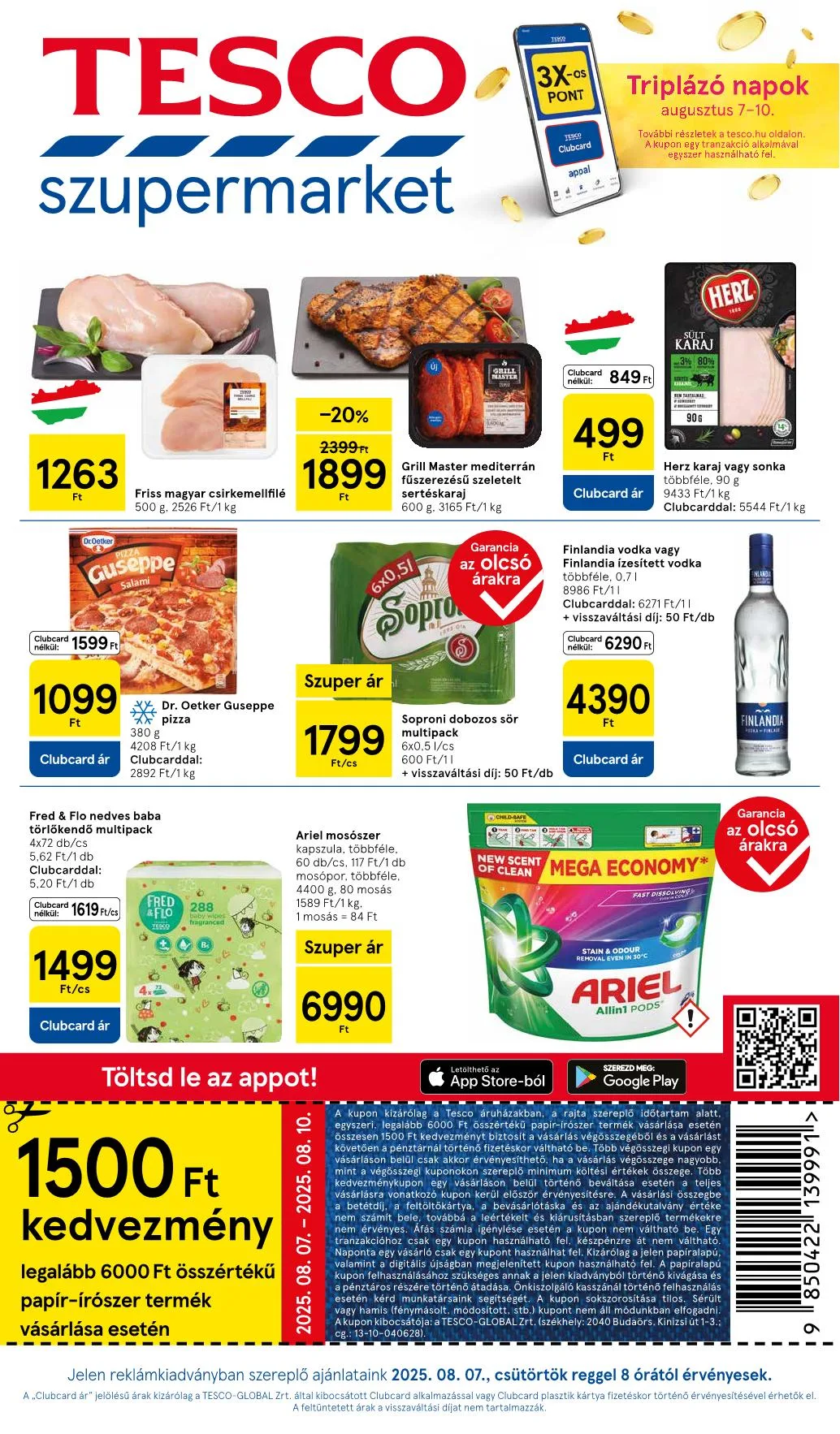 Tesco akciós újság Szupermarket 08.07–08.13