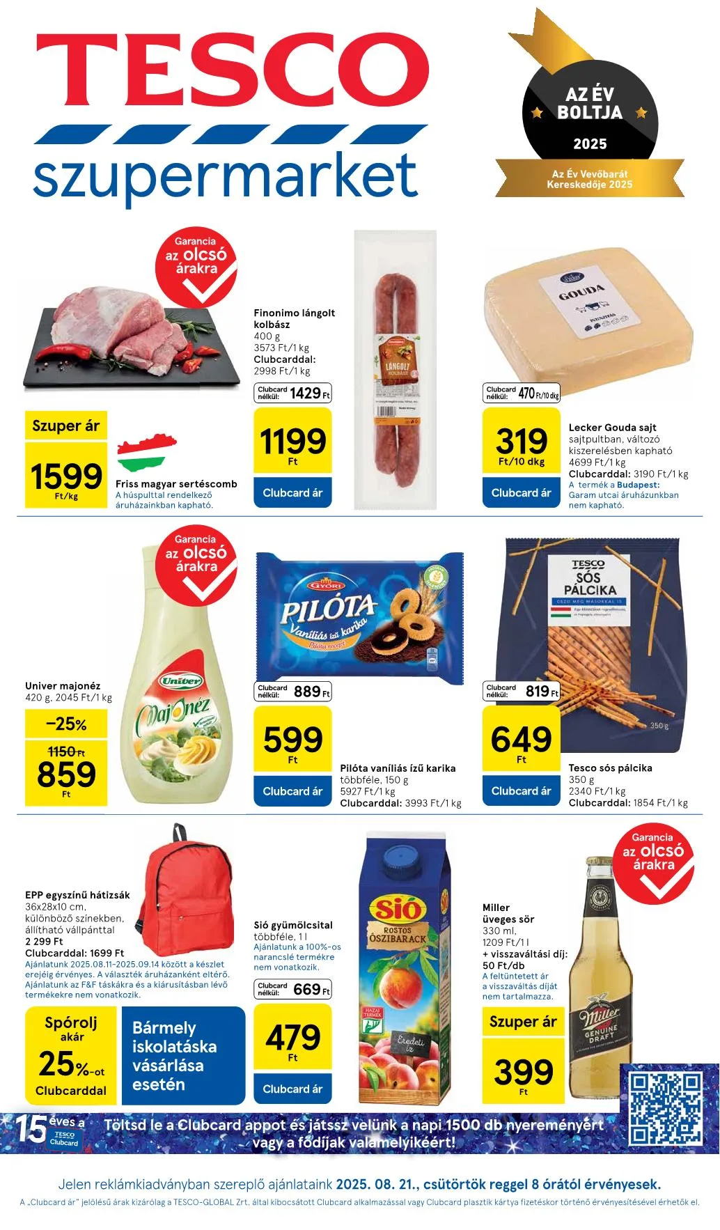 Tesco akciós újság Szupermarket 08.21–08.27