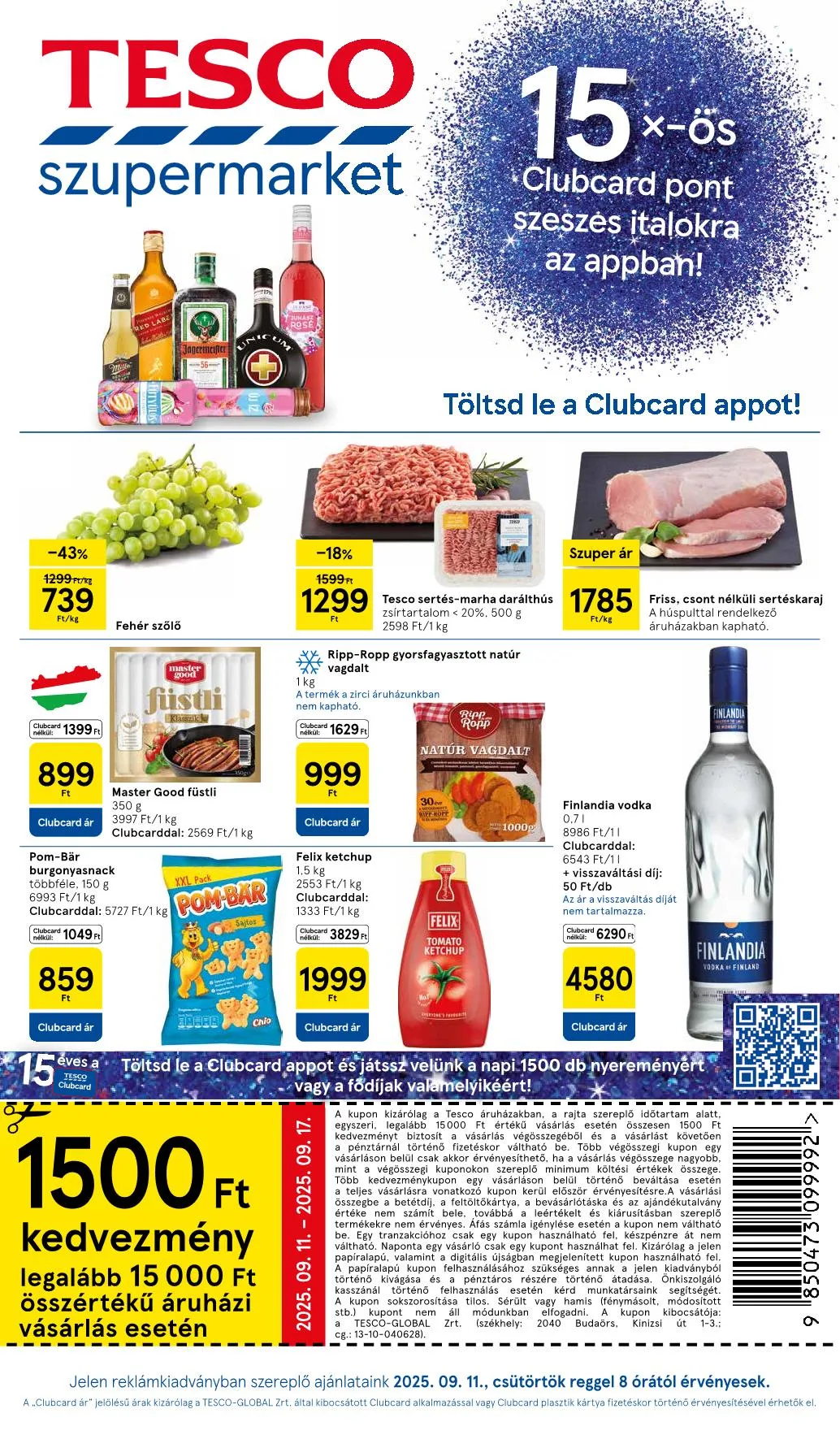 Tesco akciós újság Szupermarket 09.11–09.17