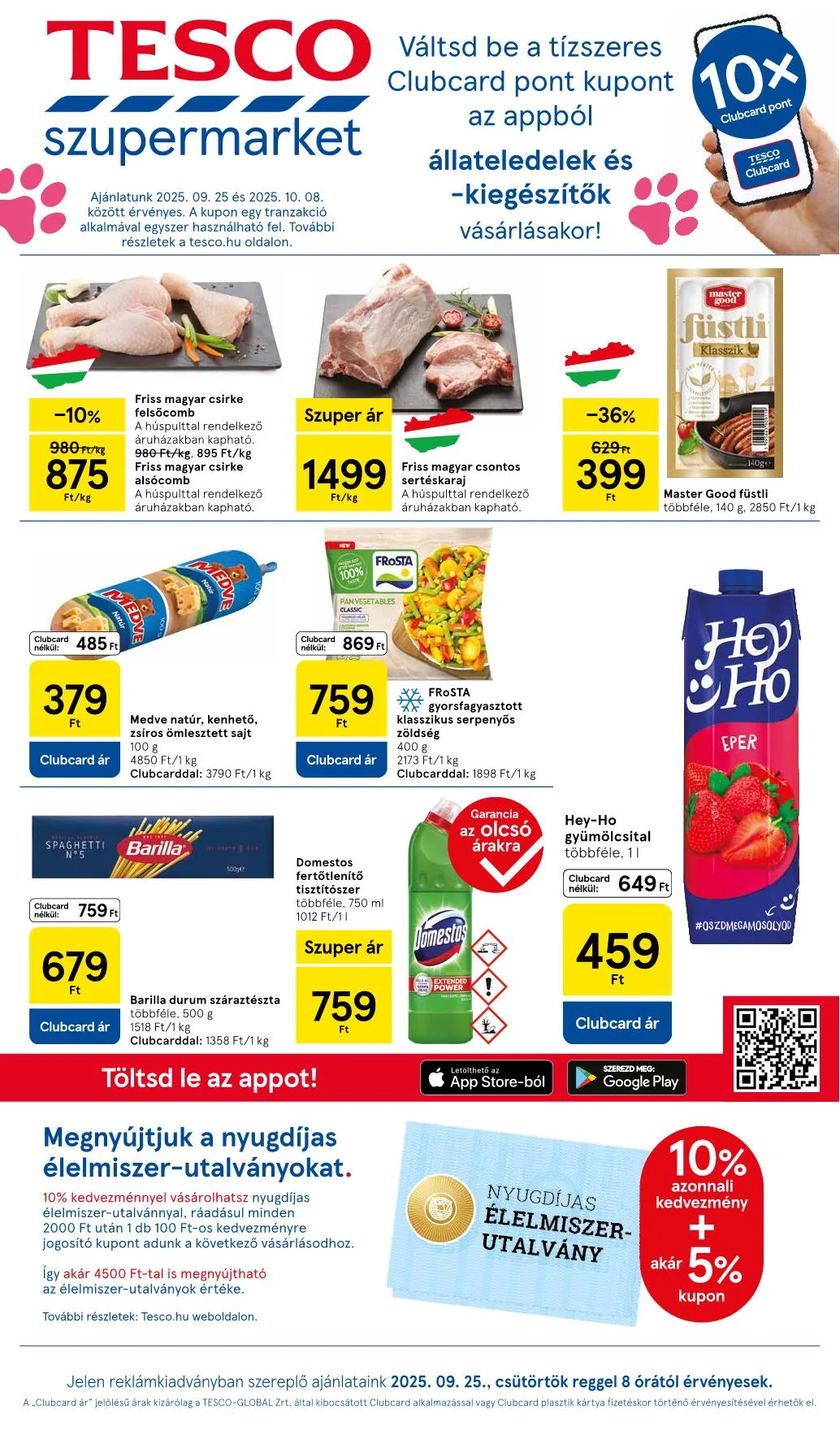Tesco akciós újság Szupermarket 09.25–10.01
