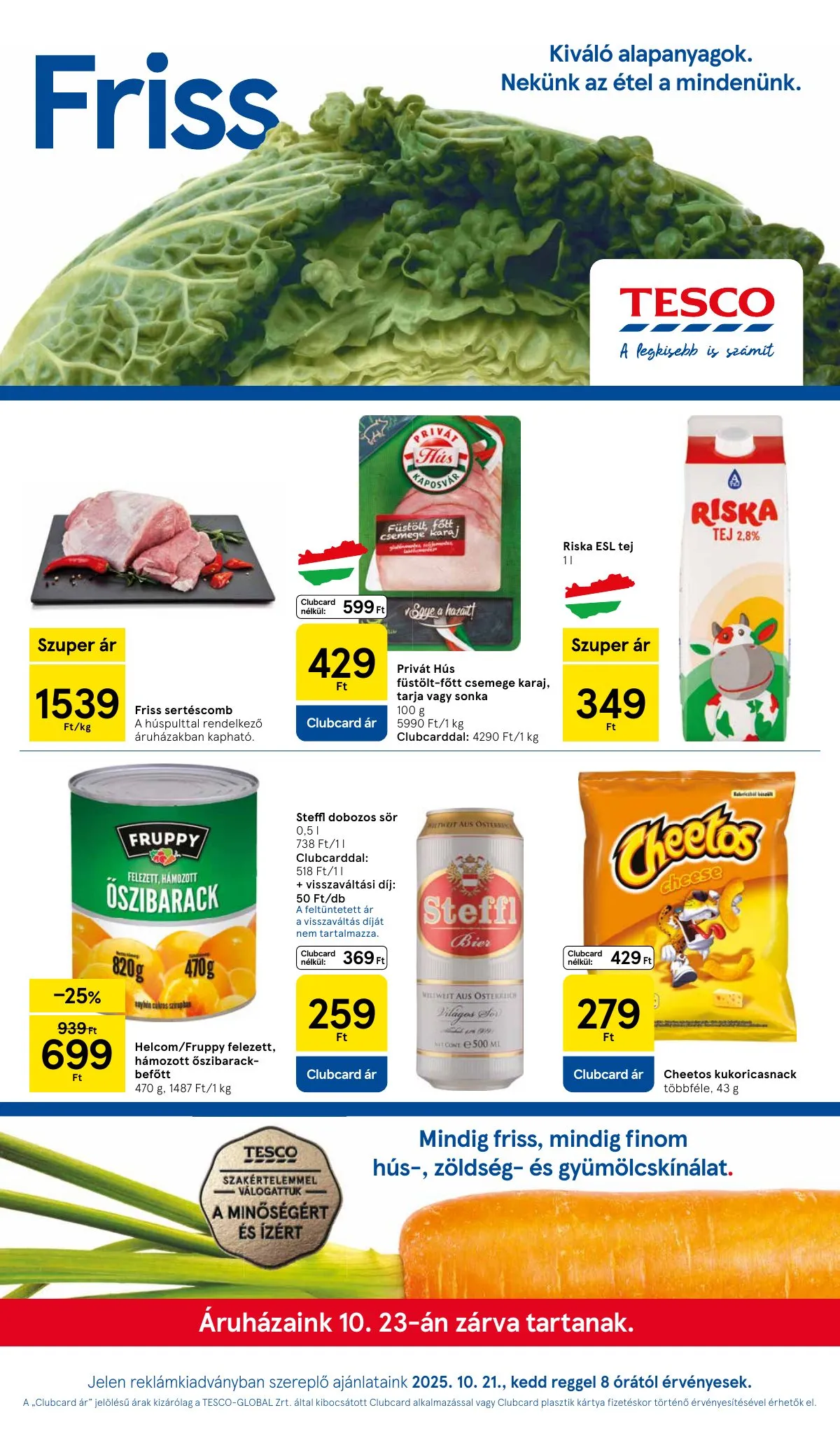 Tesco akciós újság Szupermarket 10.21–10.29