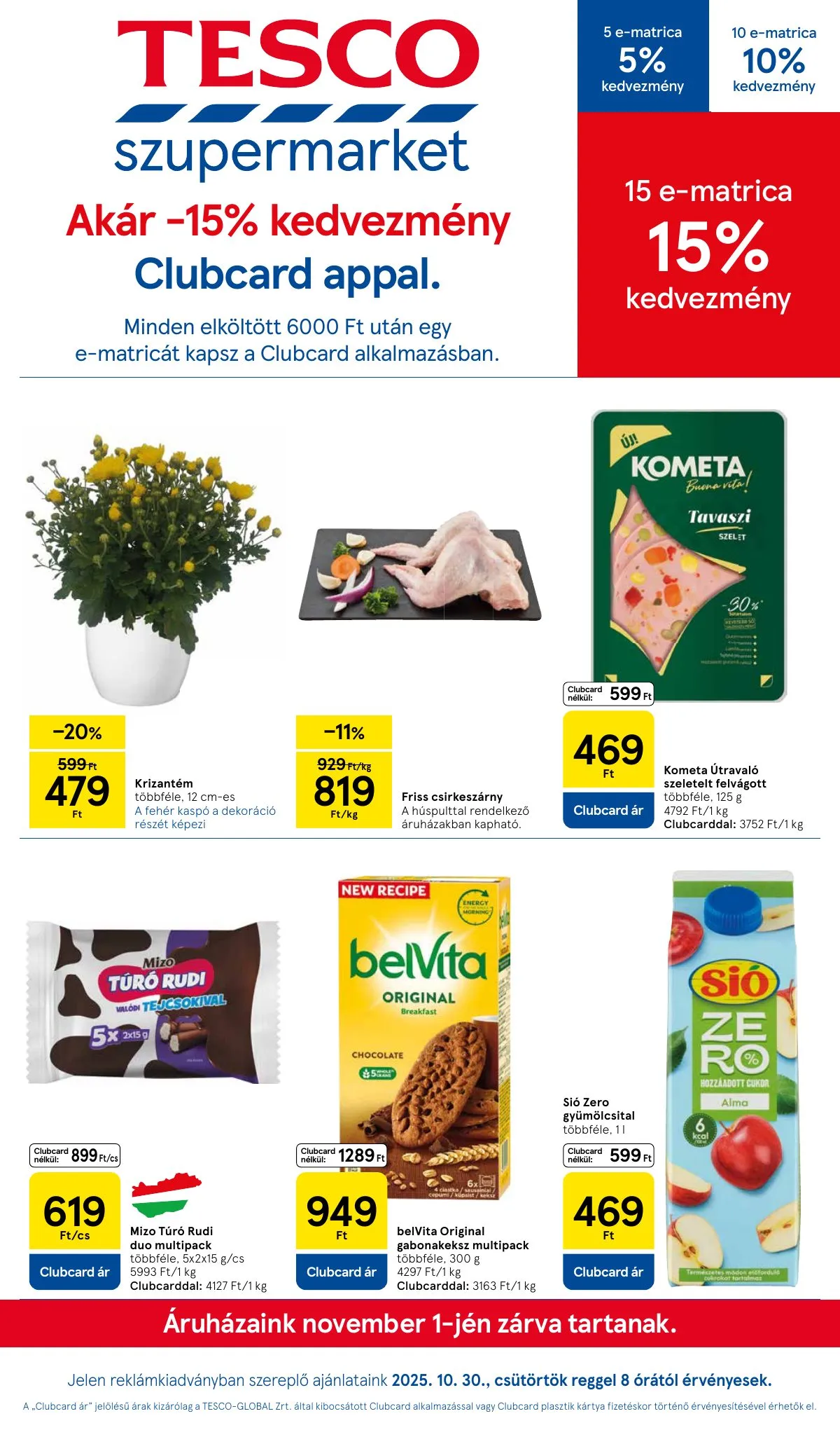 Tesco akciós újság Szupermarket 10.30–11.05