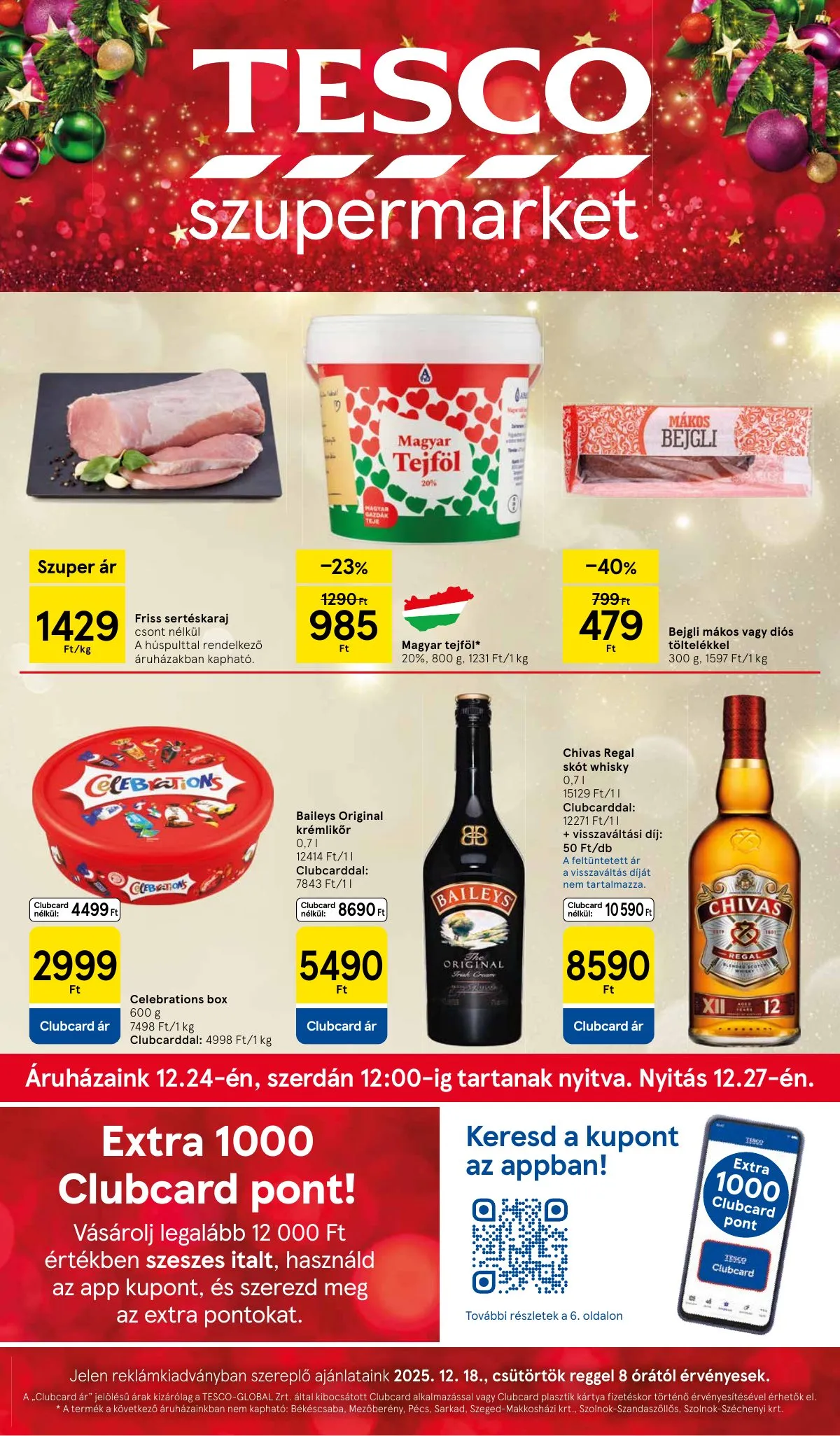 Tesco akciós újság Szupermarket 12.18–12.24