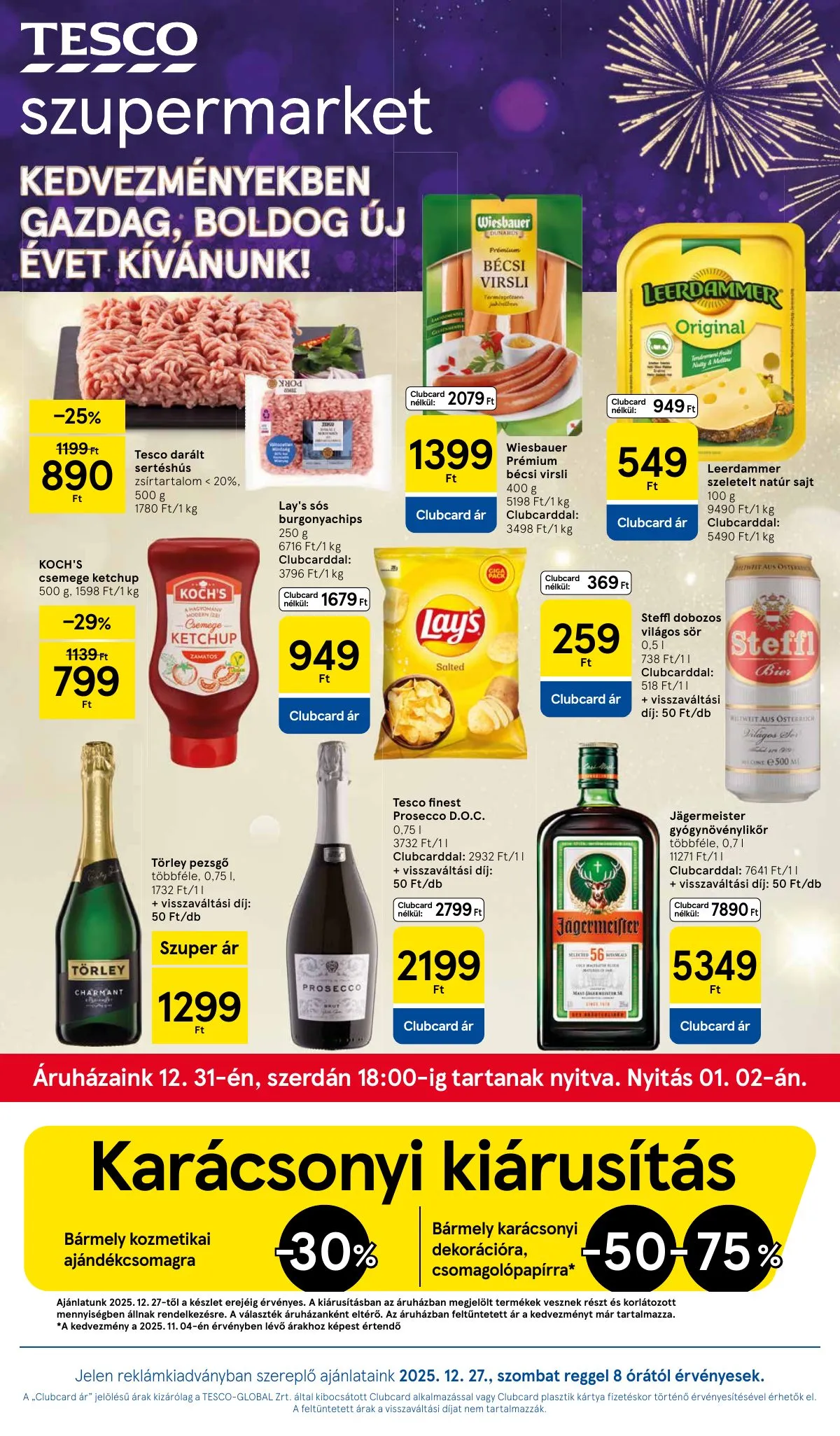 Tesco akciós újság Szupermarket 12.27–12.31