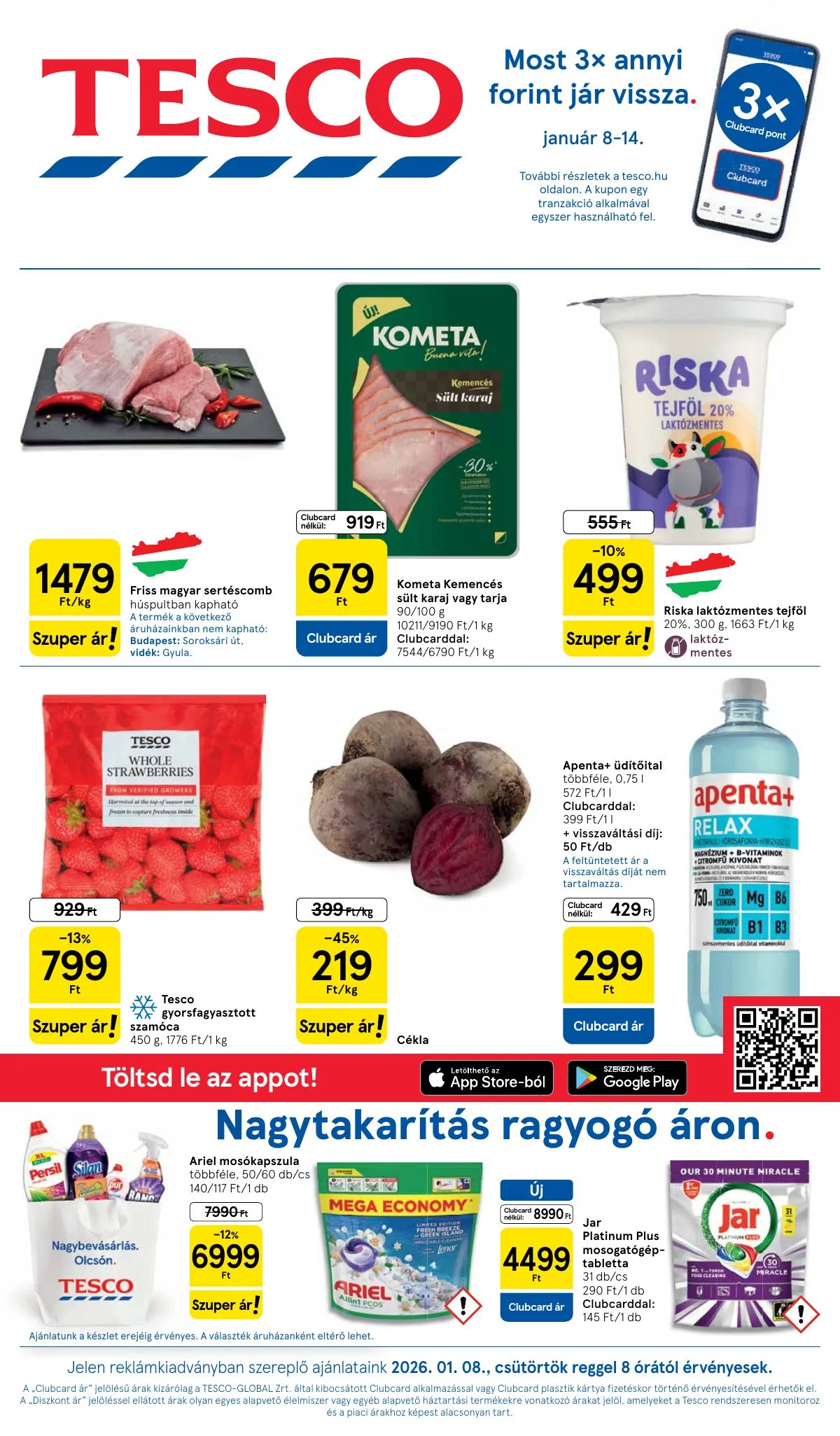 Tesco akciós újság Szupermarket 01.08–01.14