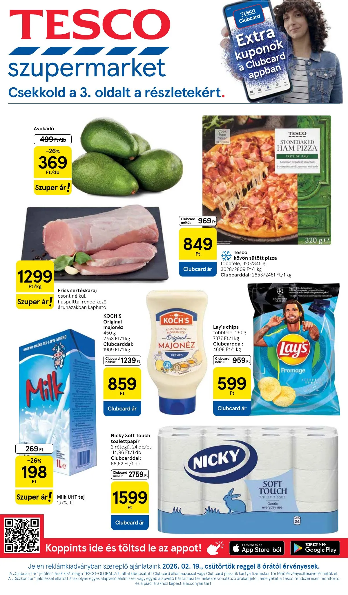 Tesco akciós újság Szupermarket 02.19–02.25
